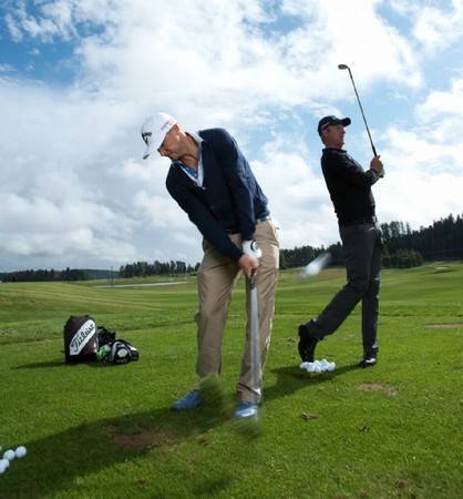 European Tour players Alex Noren & Mikko Ilonen at Kytj Golf Learning Center
